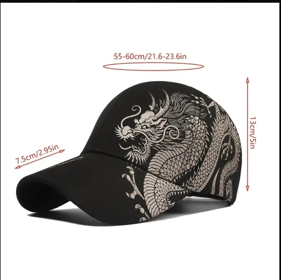 Dragon Printed Baseball Cap - Picture 4 of 6